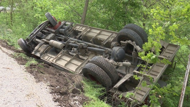 Fire truck rolls over in Montgomery County - WISH-TV | Indianapolis