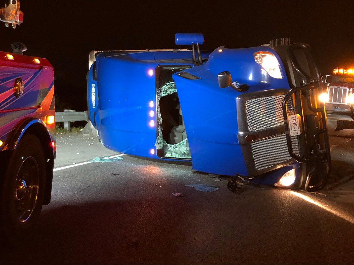 2 Lanes Reopen After Overturned Semi On I-65 SB - Indianapolis News ...