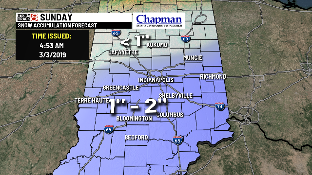 Light Snow Accumulation Possible Sunday Wish Tv Indianapolis News Indiana Weather Indiana Traffic