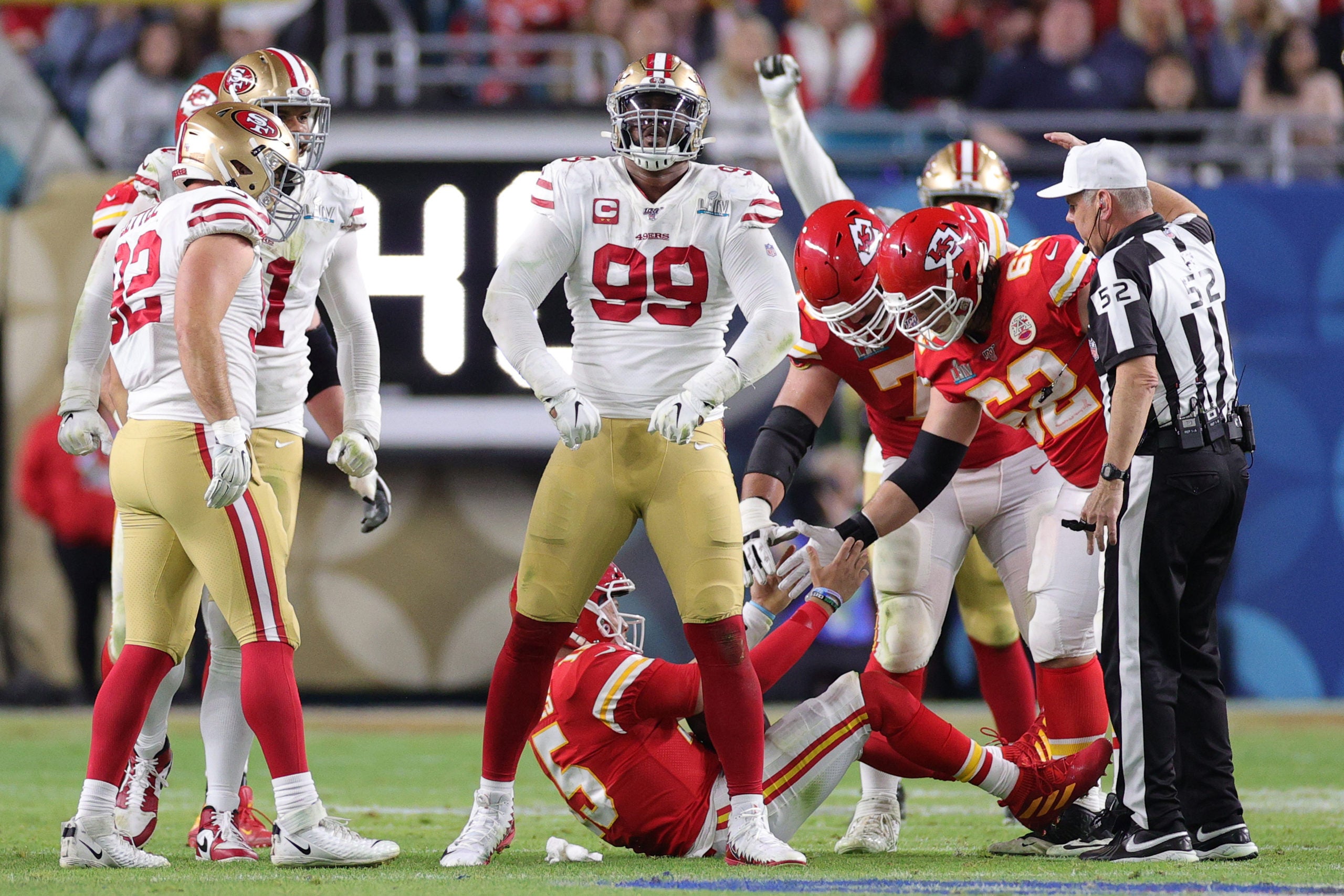 Colts defensive lineman DeForest Buckner, with the 49ers