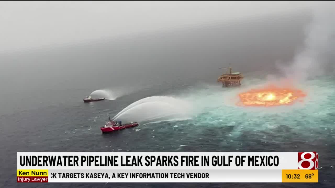 Mexico gulf fire of Ocean Was
