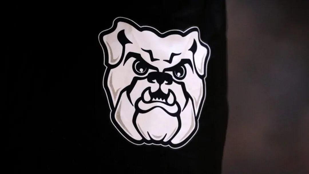 A detail view of the Butler Bulldogs logo. (Dylan Buell/Getty Images)