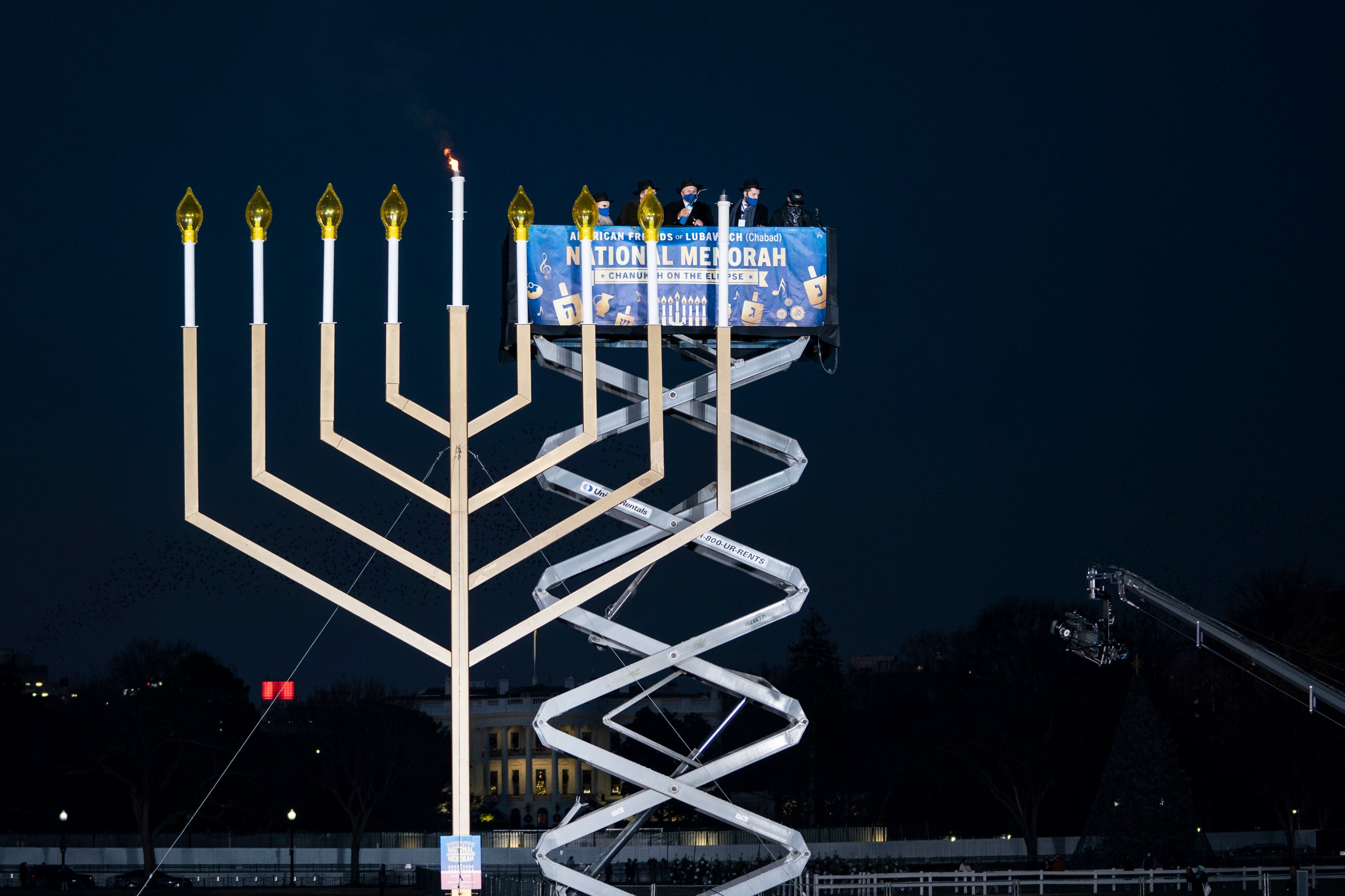 Second gentleman lights first candle at National Menorah ceremony ...