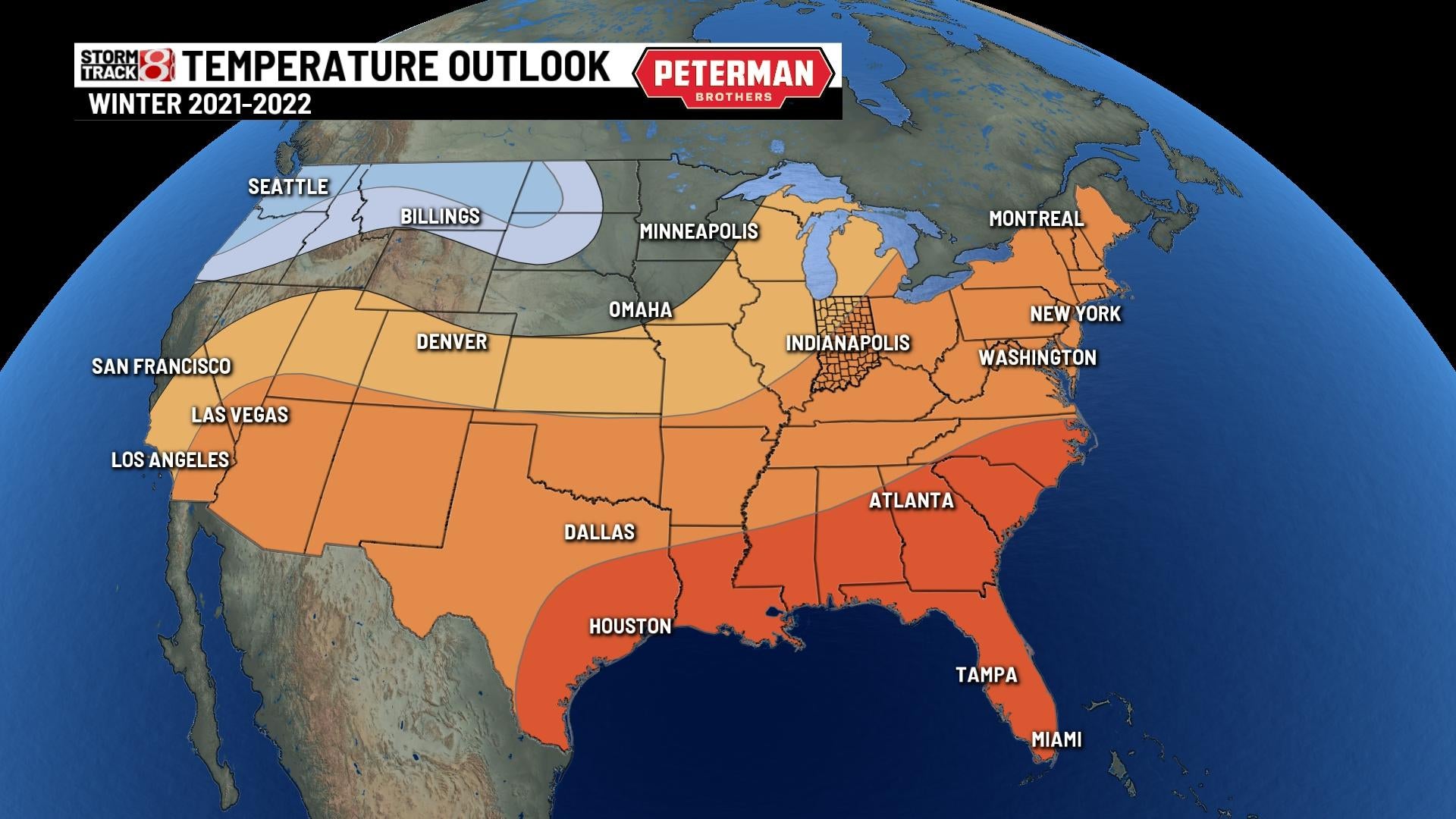 Winter outlook Mild with more precipitation possible in Indianapolis