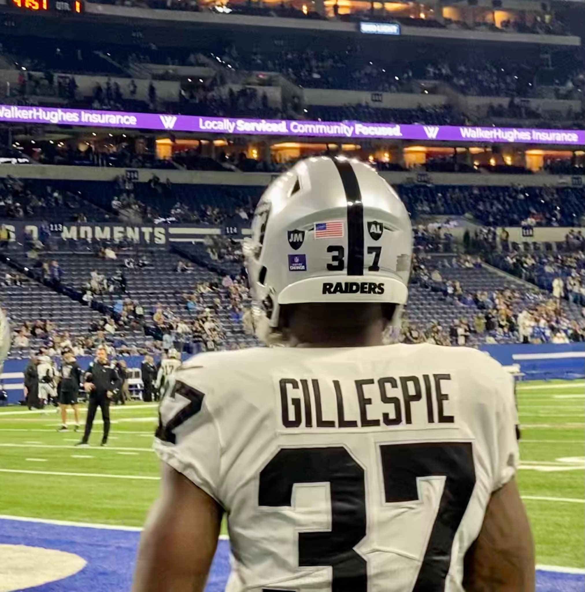 Raiders are honoring the late John Madden today with his initials on the  back of - WISH-TV, Indianapolis News, Indiana Weather