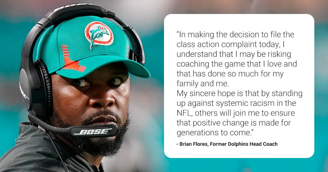 BREAKING: Former @Dolphins coach Brian Flores has filed a class