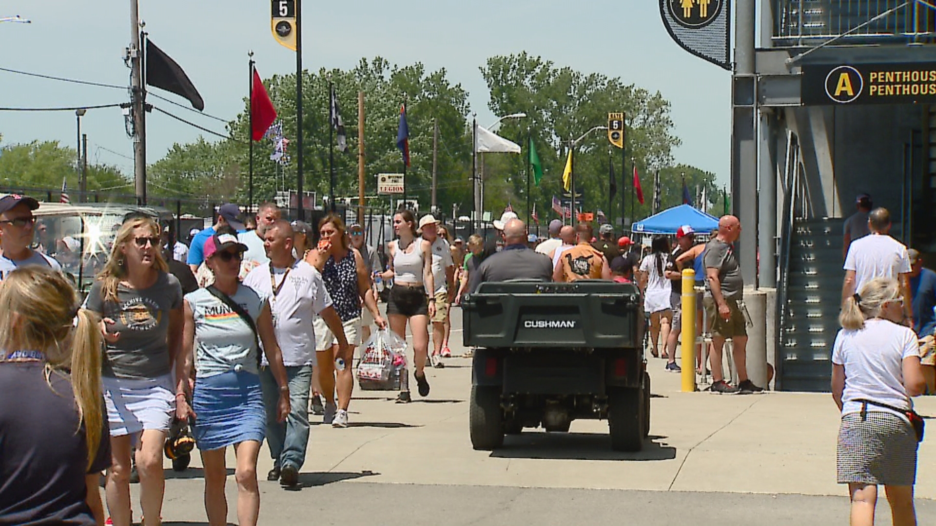 Clean up efforts underway Monday at Indianapolis Motor Speedway