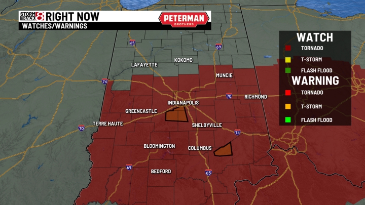 Tornado watch issued for central Indiana counties