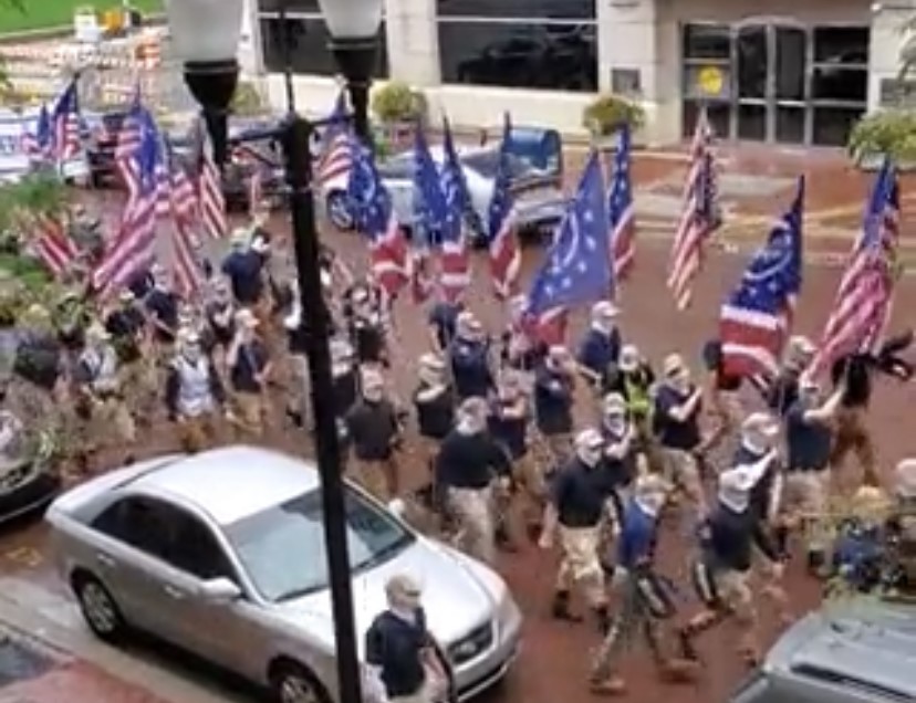 Videos captures Neo-Nazis marching streets in downtown Indianapolis