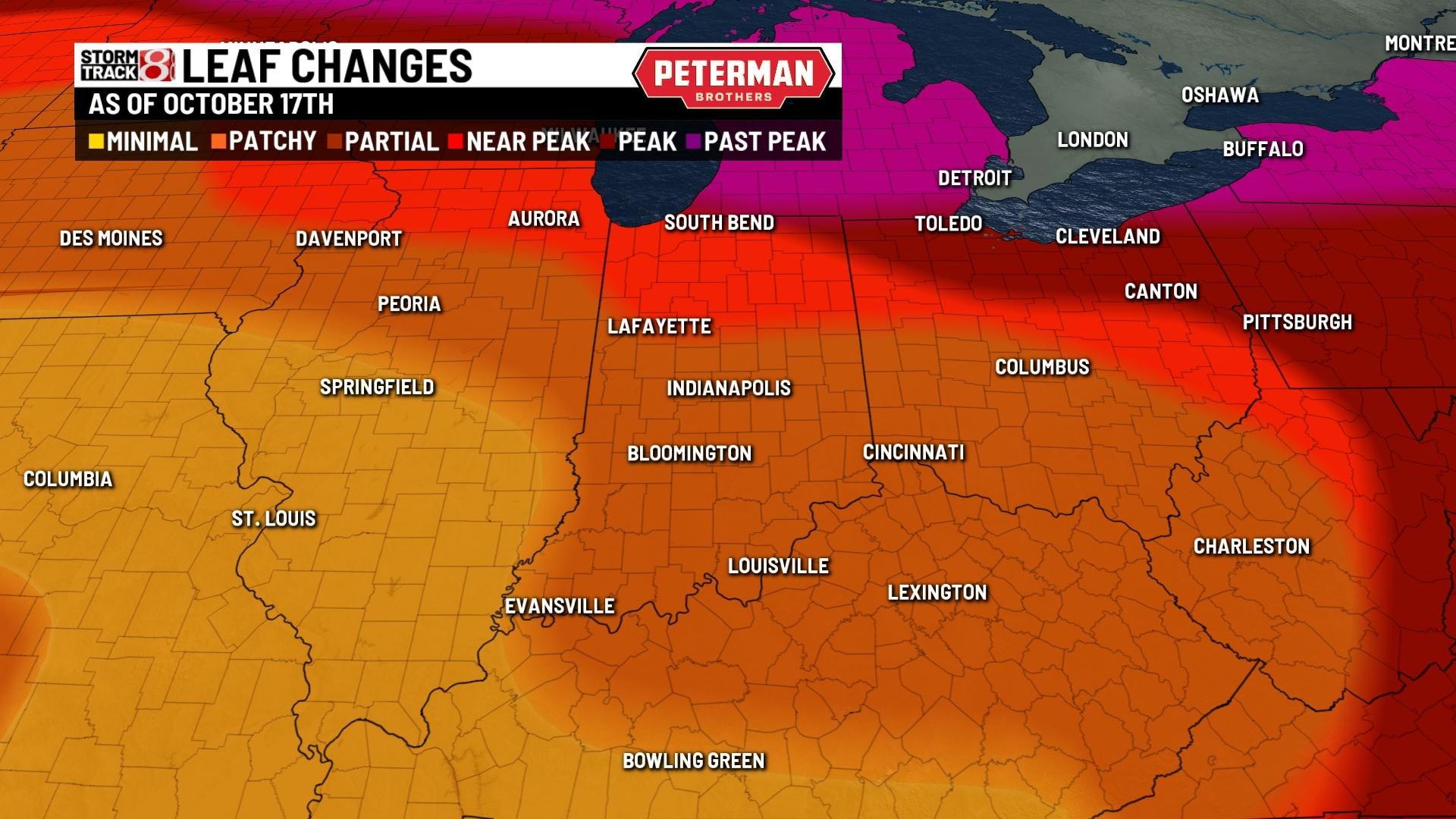 Fall Color Nearly Peaking In Parts Of Indiana Indianapolis News Indiana Weather Indiana 