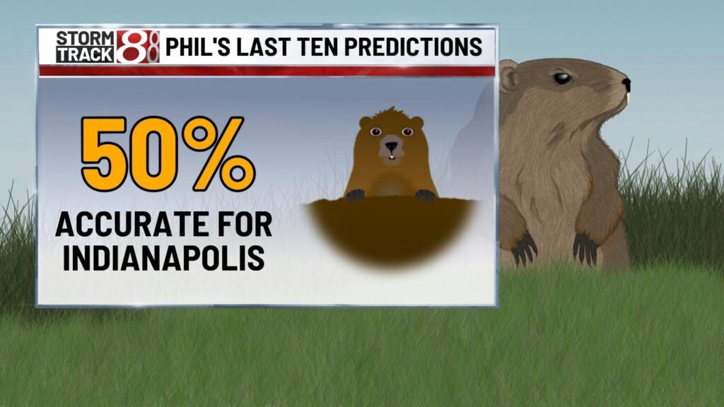 How accurate have Punxsutawney Phil's predictions been for central