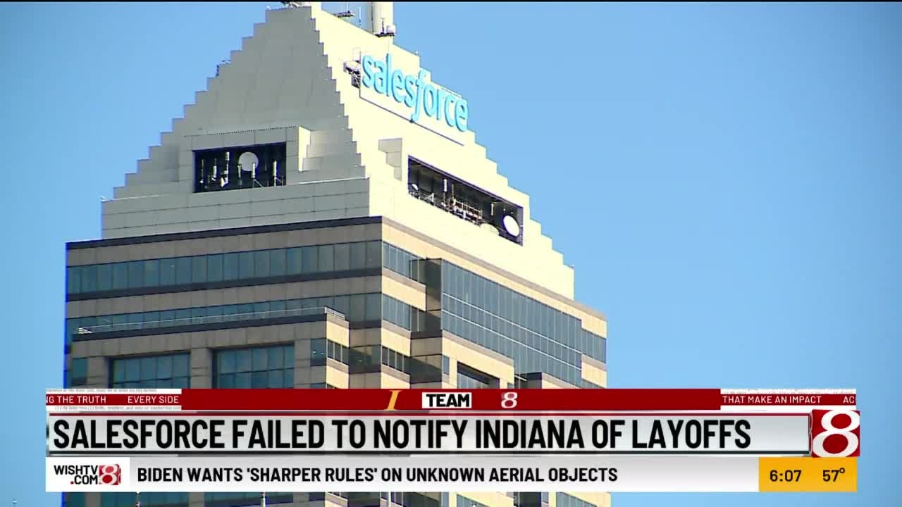 Salesforce didn't warn Indiana about layoffs, but state has little recourse  - WISH-TV | Indianapolis News | Indiana Weather | Indiana Traffic