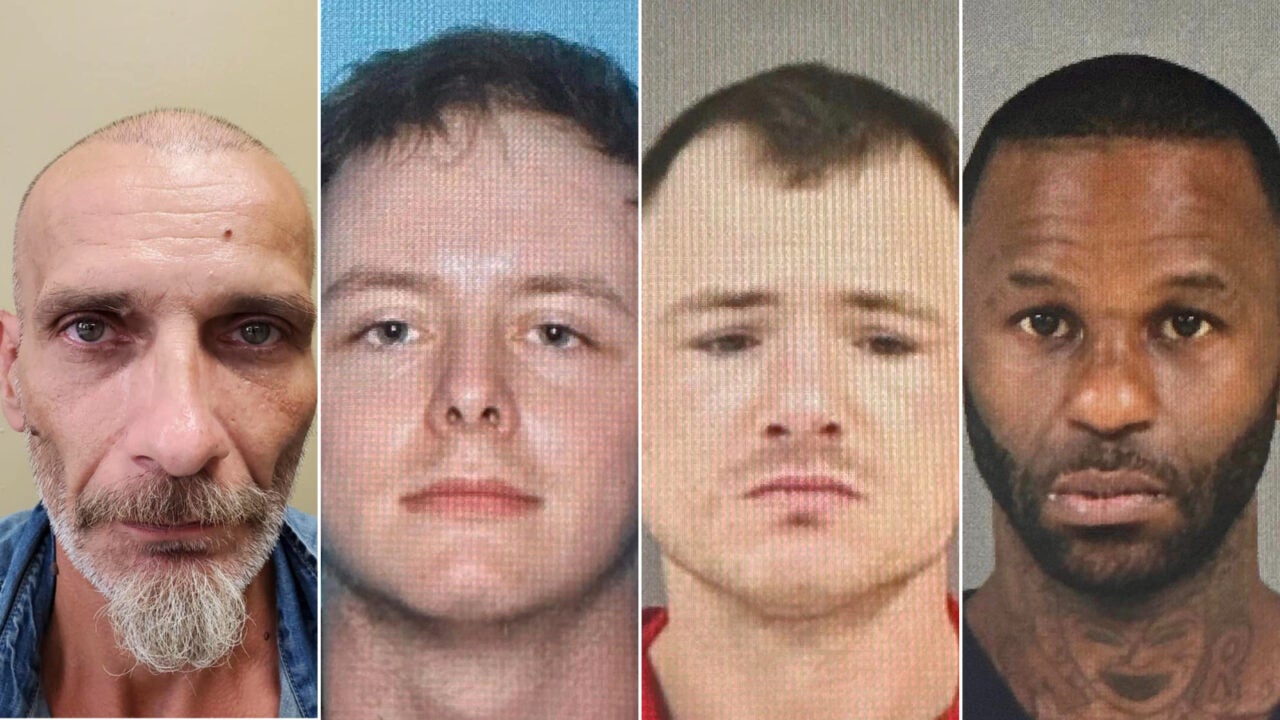 From left: Jerry Raynes, Dylan Arrington, Corey Harrison and Casey Grayson escaped from a Mississippi jail over the weekend, authorities say. (Provided Photo/Hinds County Sheriff's Department)