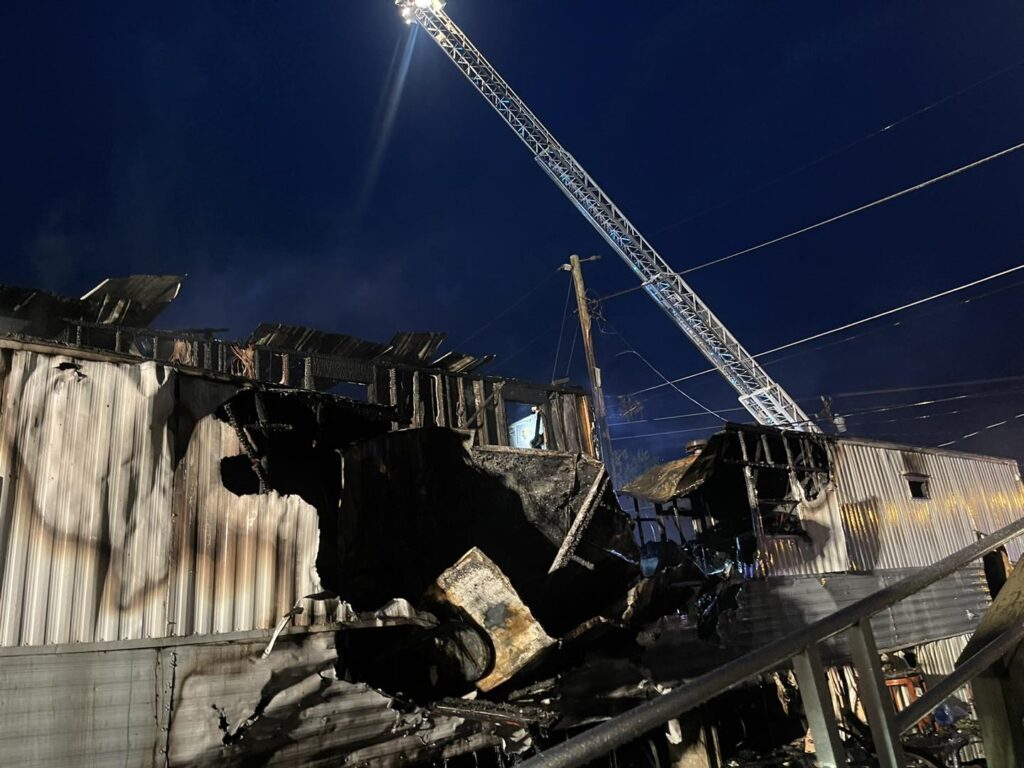 Fire damaged a multi-story apartment building and two trailers in Shelbyville, Ind., on May 15, 2023. (Provided Photo/Shelbyville Fire Dept.)