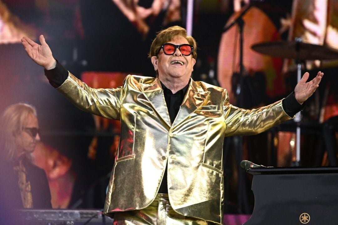 Elton John seen here on June 25, in Glastonbury, England is set to perform Saturday night what he says will be the last show on the final tour of his career. (Photo by Leon Neal/Getty Images)