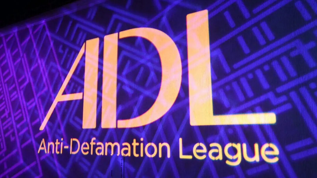 A logo for the Anti-Defamation League on May 24, 2017 in Beverly Hills, California. An Indiana man has been indicted for threatening antisemitic voicemail messages left at Anti-Defamation League offices in four states.(Photo by Ari Perilstein/Getty Images)