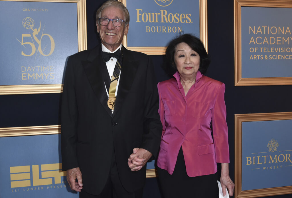 Maury Povich, left, and Connie Chung arrive at the 50th Daytime Emmy Awards on Friday, Dec. 15, 2023, at the Westin Bonaventure Hotel in Los Angeles.