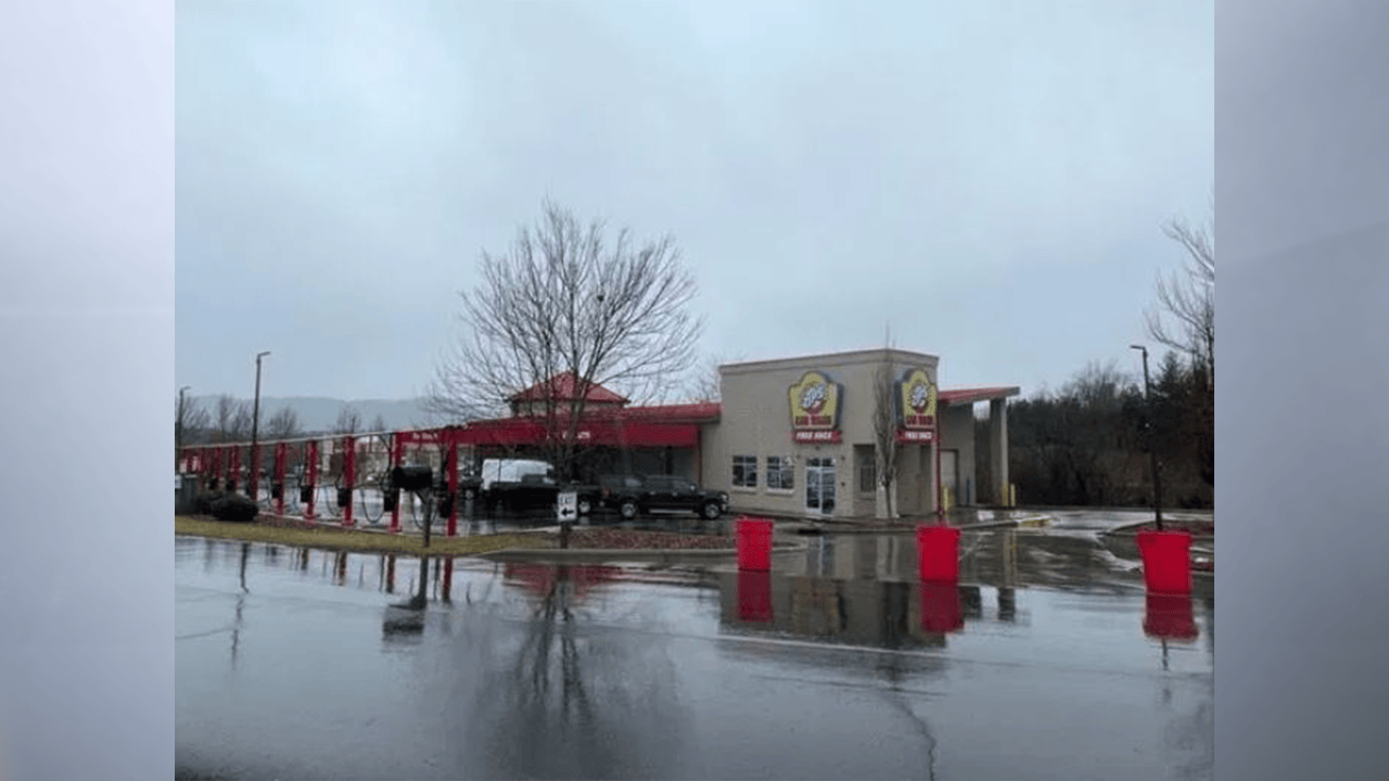 ZIPS Car Wash in Weaverville, North Carolina. The 1 Gill Road location was closed Monday after an incident on Saturday, Jan. 13, where an employee got stuck in equipment and died. (Photo by WLOS-TV via CNN)