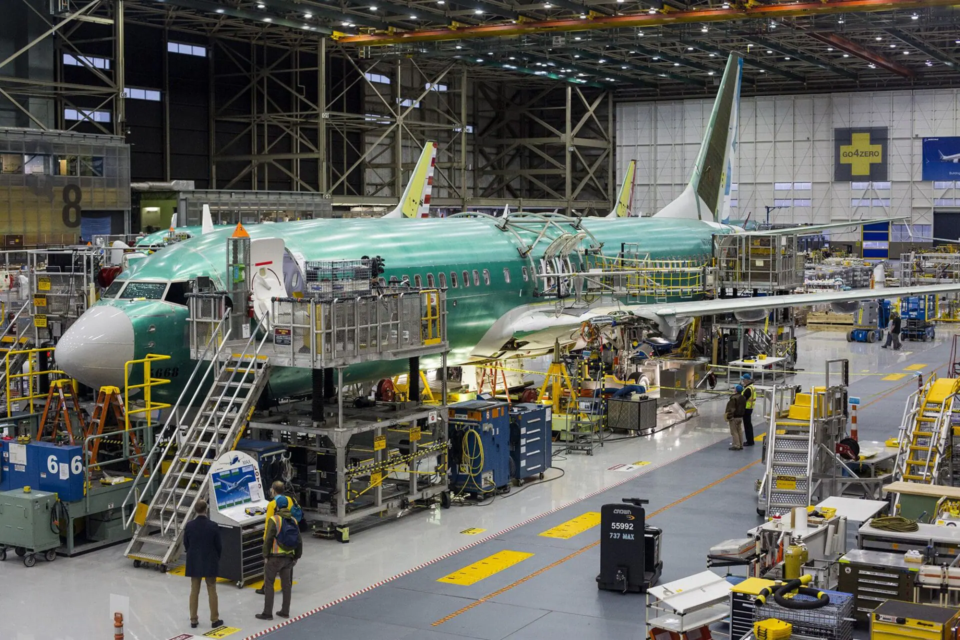 The Boeing 737 Max airplane on the production line at the company's manufacturing facility in Renton, Washington, seen in 2015.