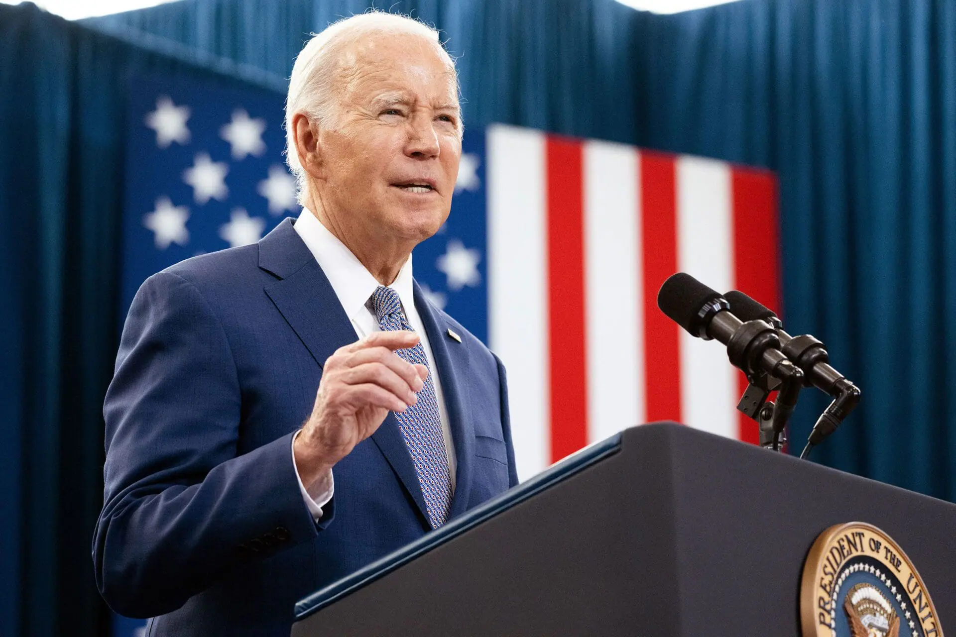 President Joe Biden speaks during an event to promote his economic agenda in Raleigh, North Carolina, on January 18. Biden won the 2024 New Hampshire primary after supporters launched an unofficial write-in campaign for the president. (Photo by Saul Loeb/AFP/Getty Images)