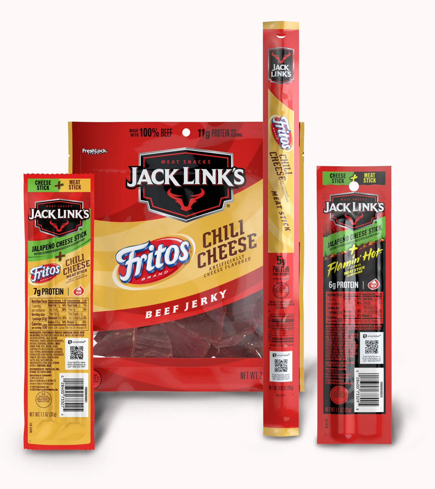 Tired of plain old beef jerky? Jack Link's Fritos Chili Cheese flavor will be available in Beef Jerky, Meat Sticks and Cheese Stick & Meat Combos, along with Jack Link's Flamin' Hot Cheese Stick & Meat Combos. (Photo by Frito-Lay photo.)