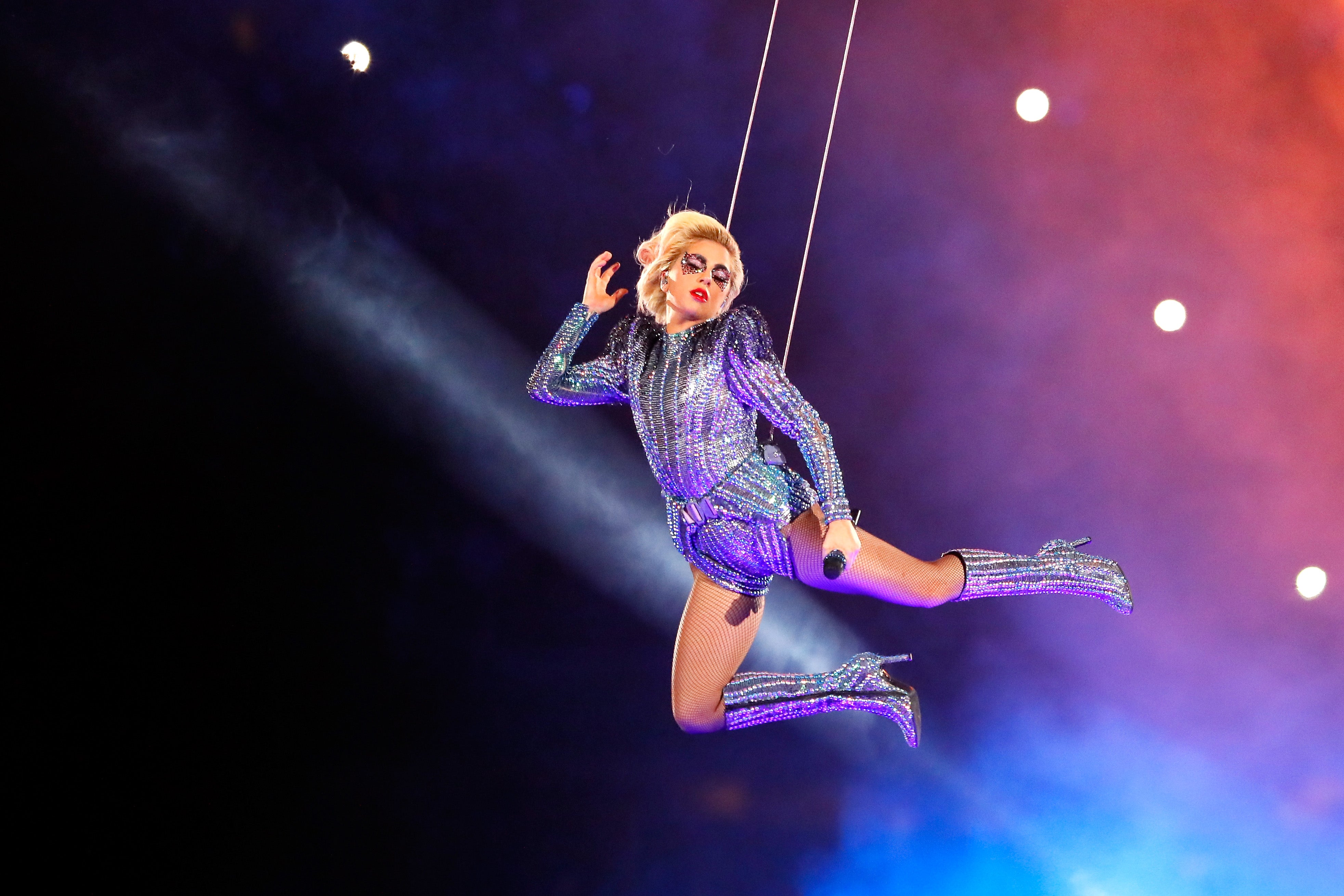 Lady Gaga performs during the Pepsi Zero Sugar Super Bowl 51 Halftime Show at NRG Stadium on February 5, 2017 in Houston, Texas. (Photo by Patrick Smith/Getty Images)