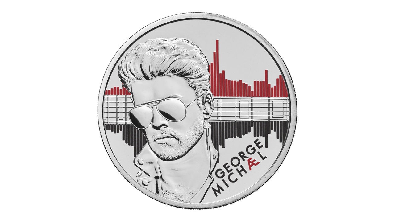 One of the George Michael coins issued as part of the collection.