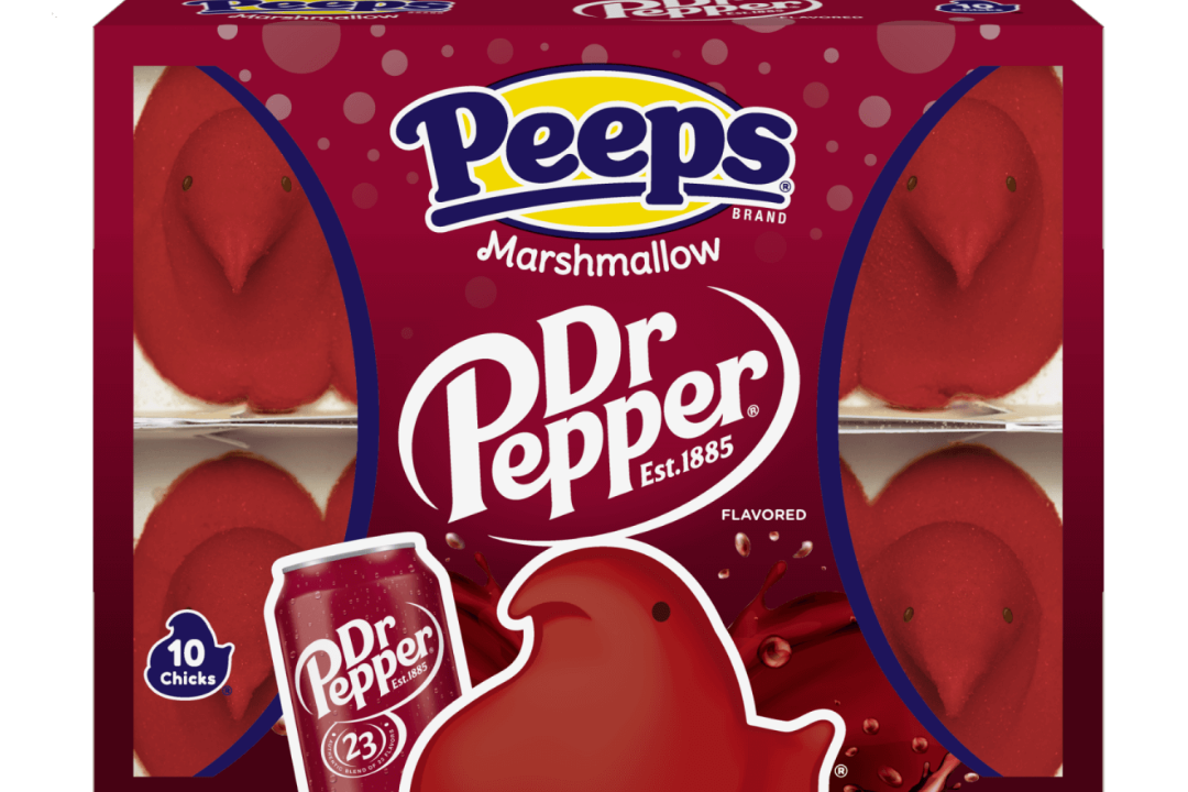 One of America's favorite soft drinks is the inspiration for these springtime treats! PEEPS® DR PEPPER® Flavored Marshmallow Chicks come in the same distinct shade as a can of Dr Pepper. Available in packs of 5, 10, and 15. (Photo by Just Born, Inc.)