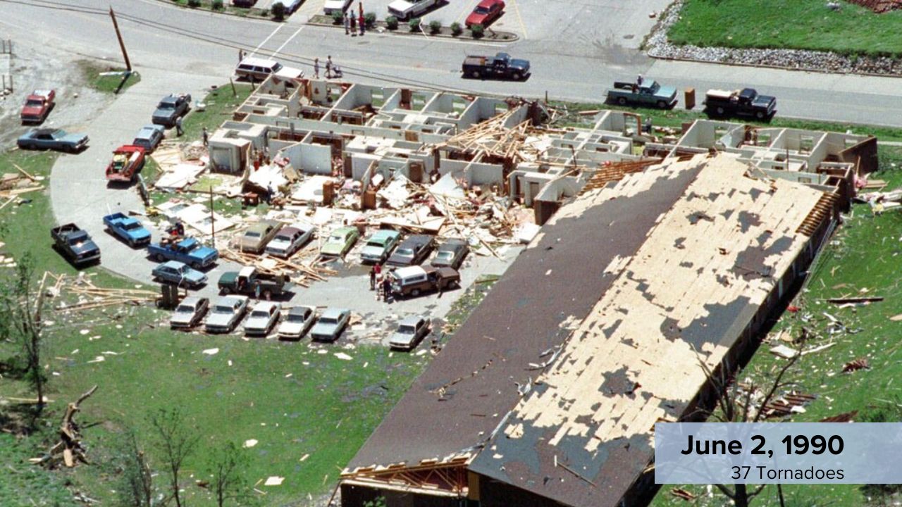 June 2, 1990, marked the largest outbreak of tornadoes in Indiana’s history.