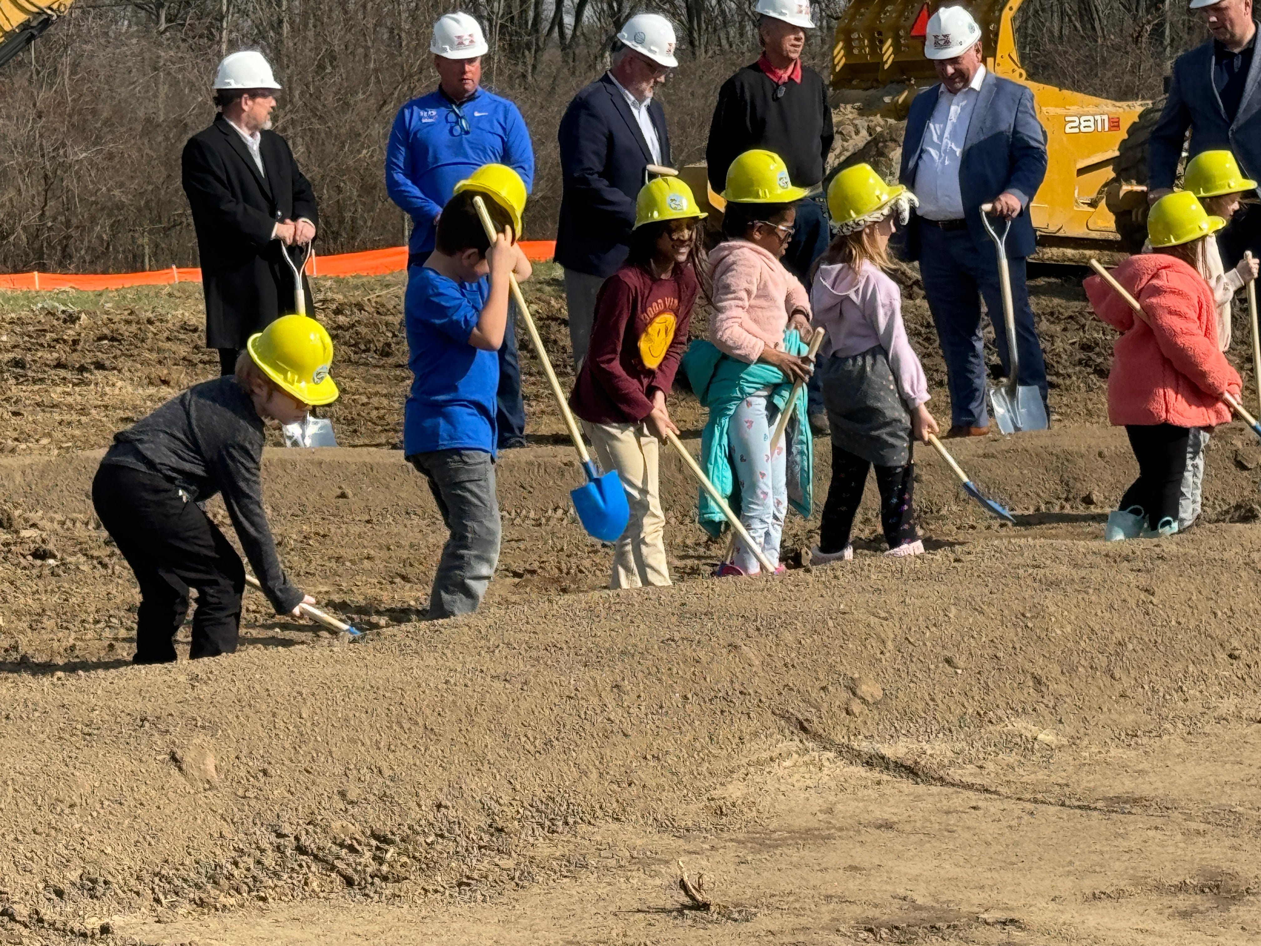 Fishers 1st graders help break ground on new Community Center