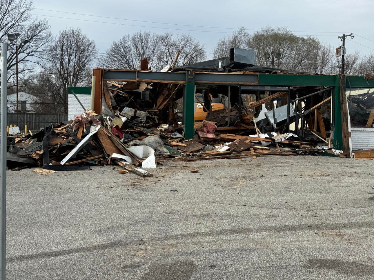 More than four decades later, demolition of the now abandoned building on Crawfordsville Road has begun.