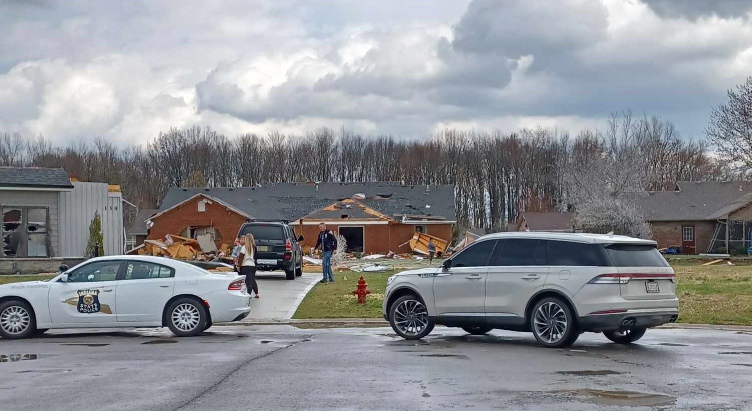 Tornados left a trail of damage in the Jefferson Manor subdivision near Hanover, Indiana on March 14. (Provied Photo/Larry Duke)