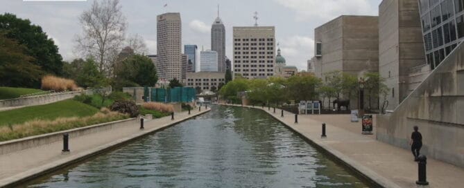 A view of the downtown canal in Indianapolis.