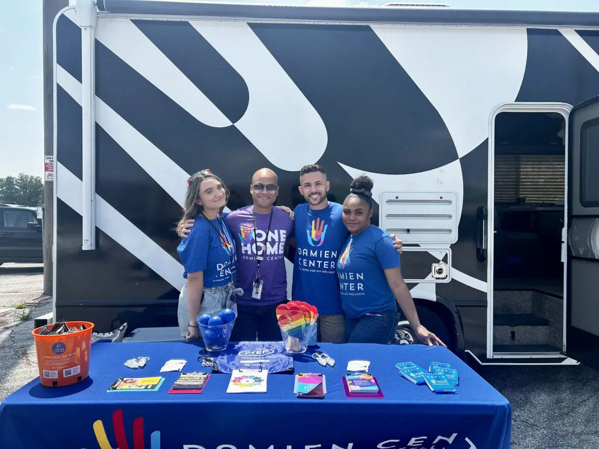 Damien Center staff at an outreach event in 2023. (Photo by Seth Thomas/The Damien Center)