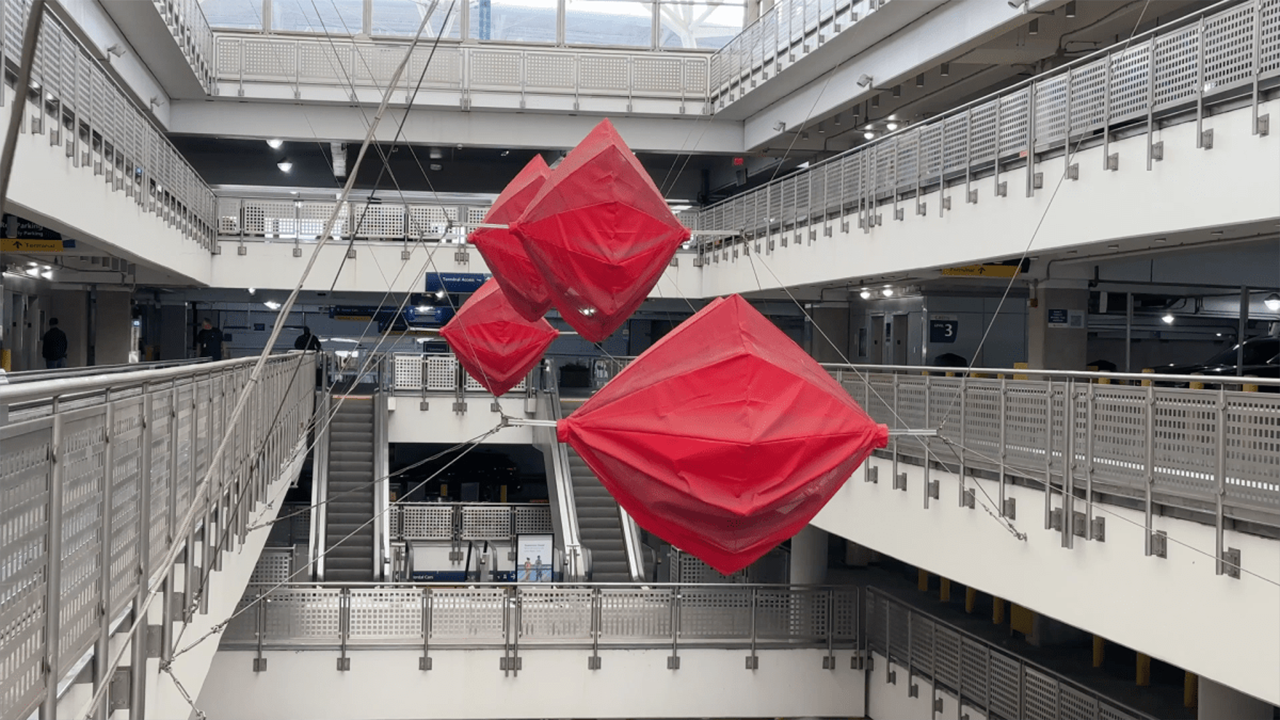 Artist Greg Hull hopes airport visitors today get the same feeling seeing “Breath” as he intended when he began working on it in 2006: a sense of calm. (Provided photo/Indianapolis International Airport)