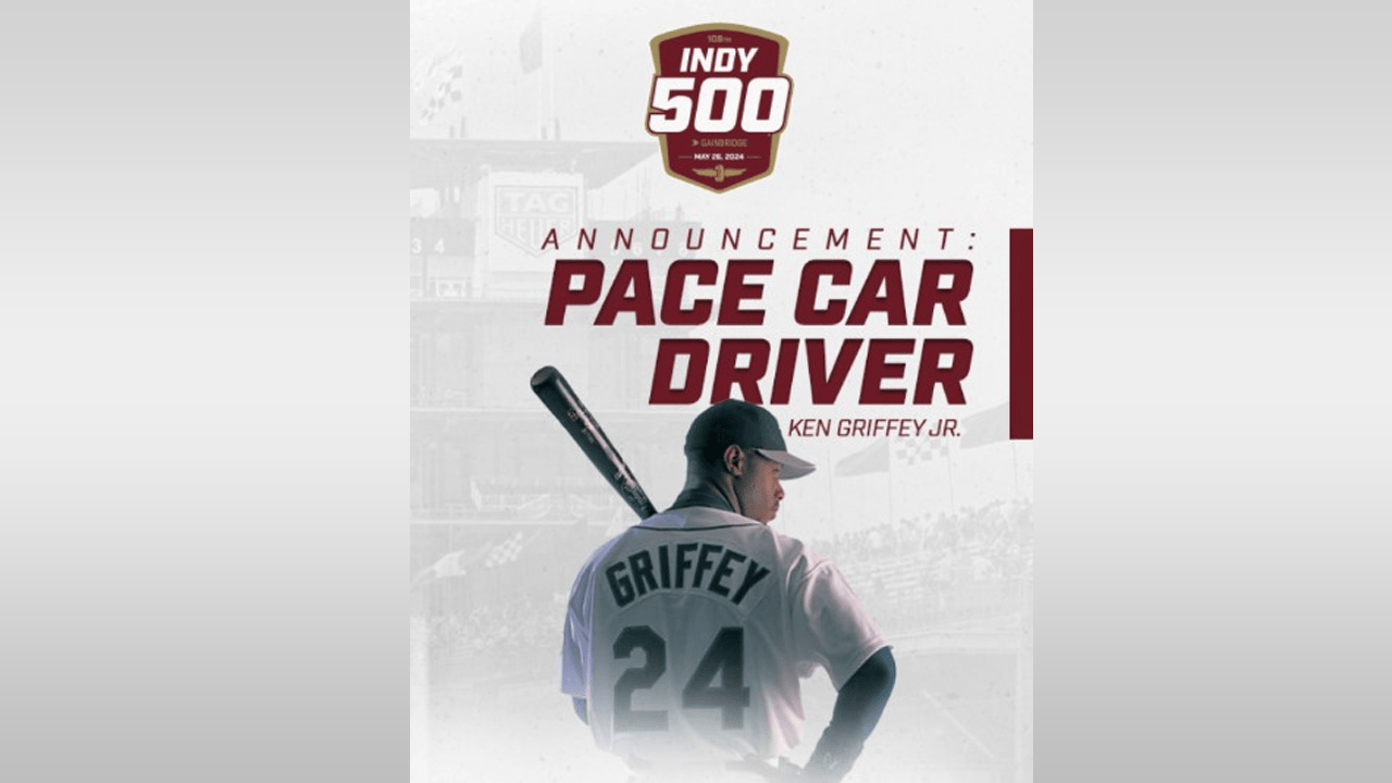 Former MLB player Ken Griffey Jr. will be the honorary Pace Car drive for the Indy 500.