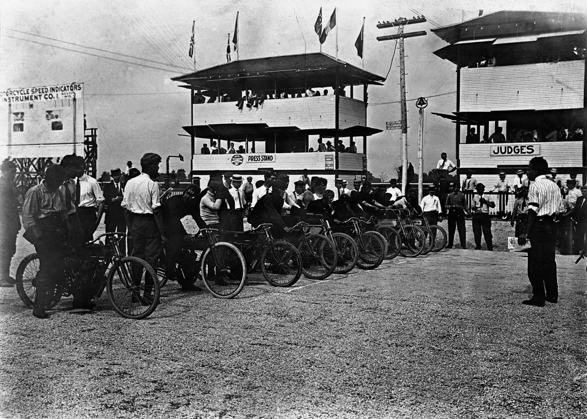 The first competitions at the Indianapolis Motor Speedway were a balloon endurance race and a motorcycle race in 1909. (Provided Image/Indianapolis Motor Speedway)