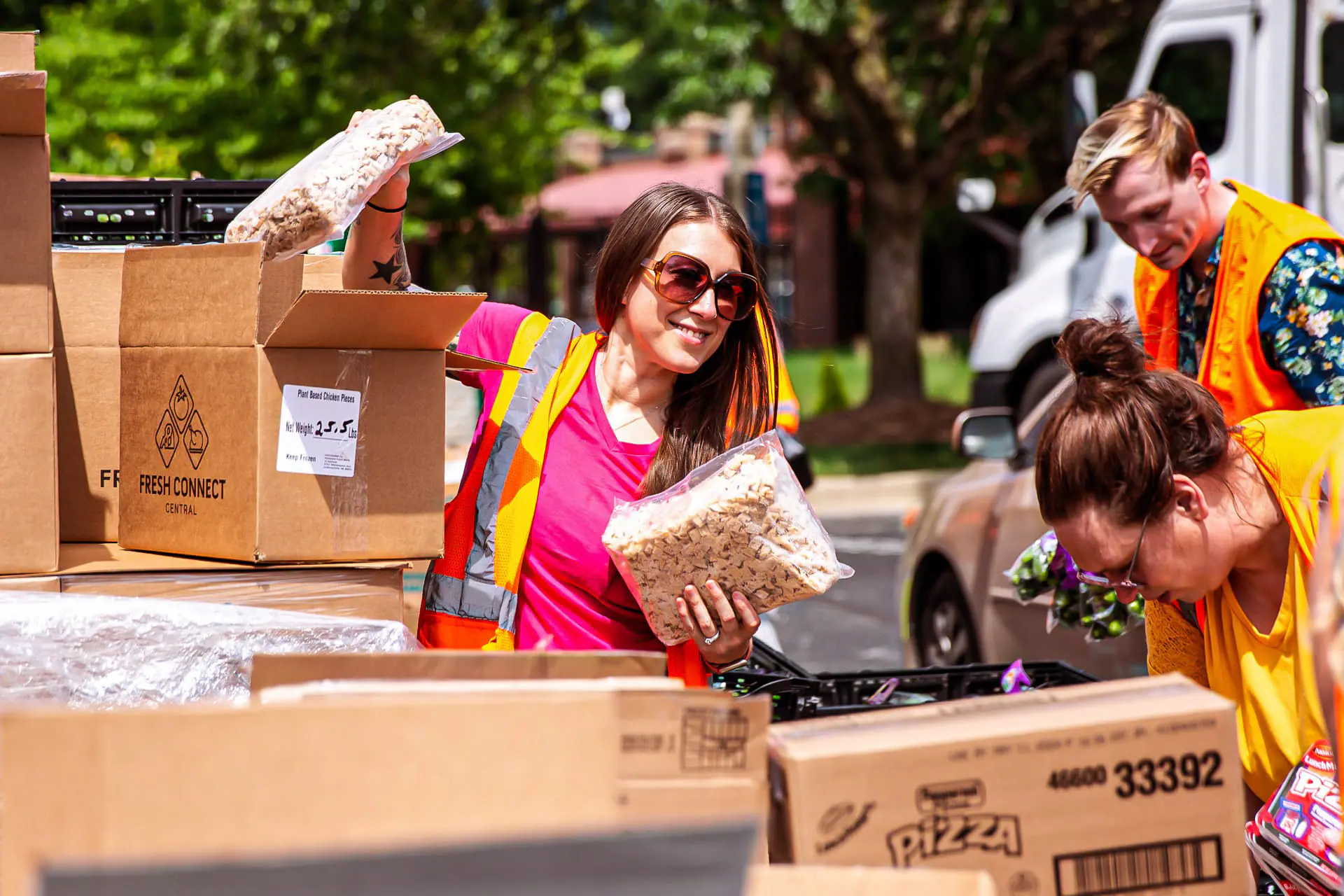 In partnership with Gleaners Food Bank of Indiana and the Indiana Women, Infants, and Children nutrition program, the Indianapolis Indians on May 23, 2024, host a food drive-thru distribution event for up to 500 households at Victory Field in Indianapolis. (Provided Photo/Cheyne Reiter of Indianapolis Indians)