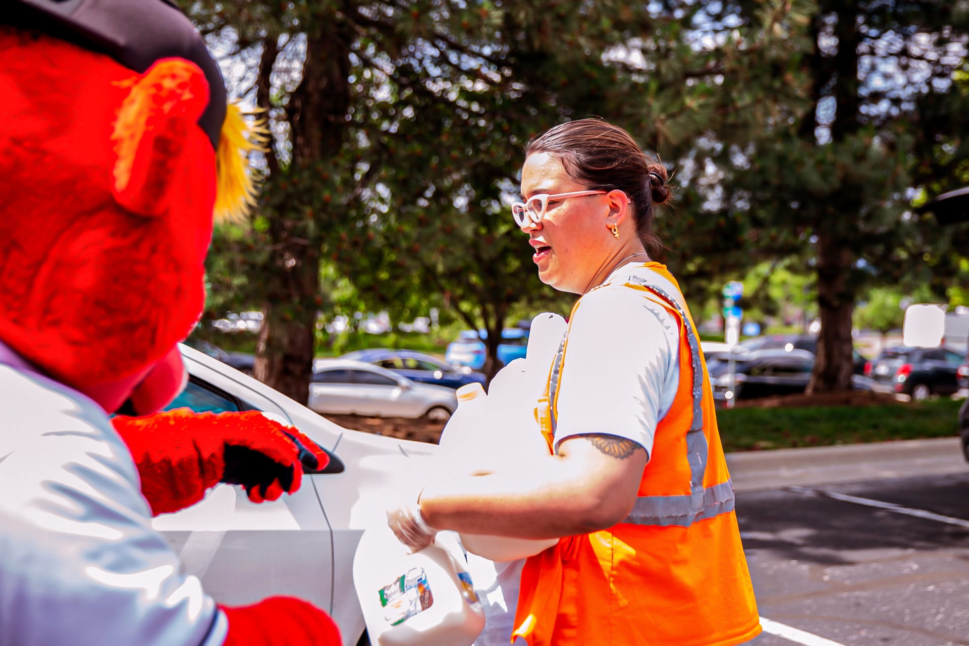 In partnership with Gleaners Food Bank of Indiana and the Indiana Women, Infants, and Children nutrition program, the Indianapolis Indians on May 23, 2024, host a food drive-thru distribution event for up to 500 households at Victory Field in Indianapolis. (Provided Photo/Cheyne Reiter of Indianapolis Indians)