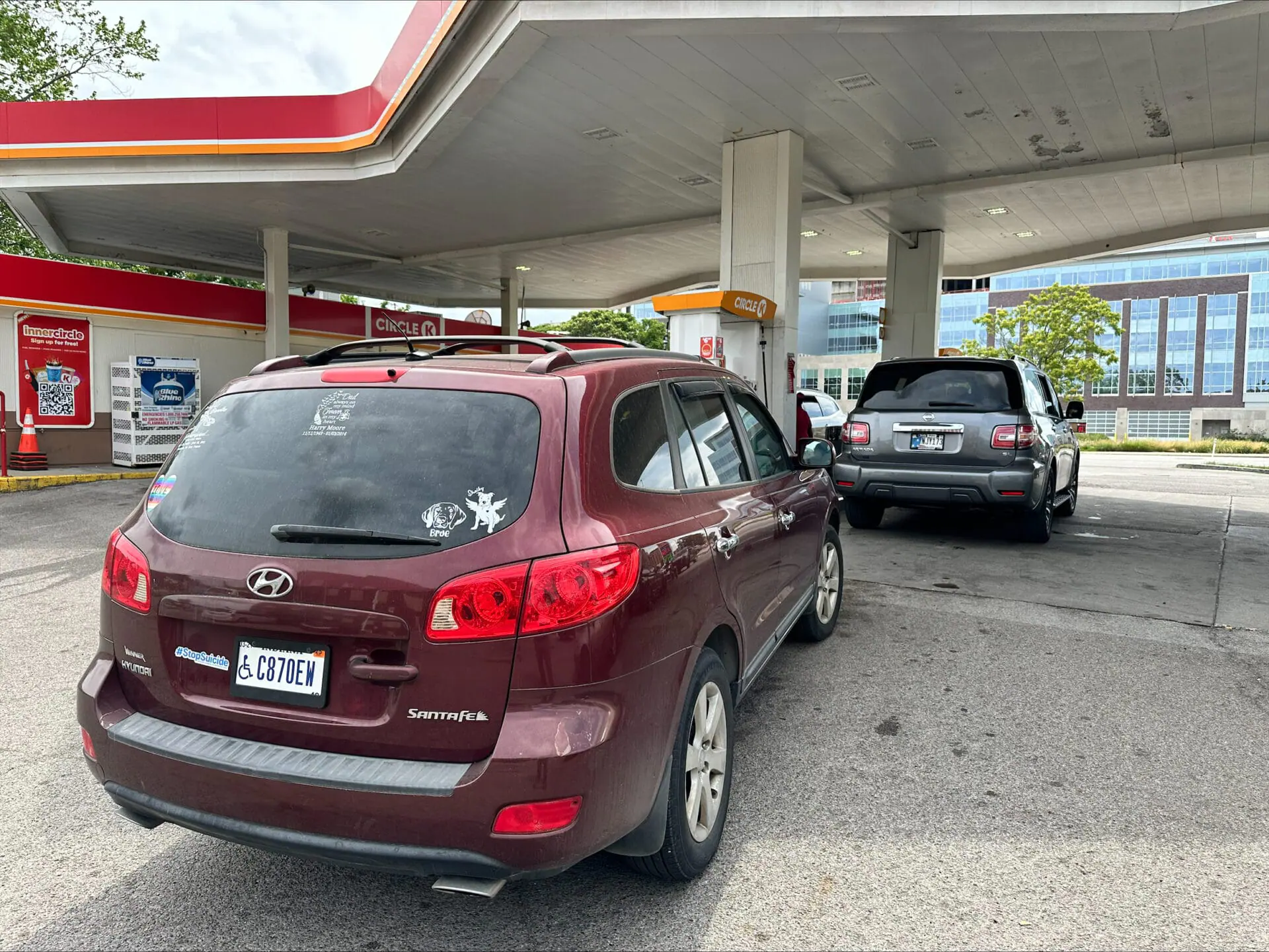 Circle K, the global convenience store chain, on May 23, 2204, lowered gas prices by 40 cents per gallon natiionally between 4 p.m. and 7 p.m. local time. Here is a view from the station at 16th and Illinois streets in Indianapolis. (WISH Photo/Jason Ronimous)