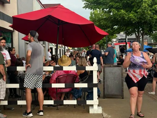 The Indianapolis 500-insprired Rockin’ on Main, an event on Main Street in the town of Speedway, Indiana, on May 24, 2024, hosted over 40 pop-up shops, artists, racing-themed merchandise, music, and eats and drinks.