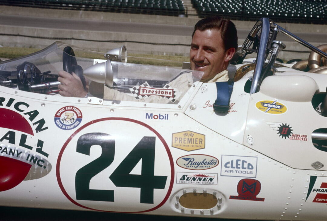 Graham Hill , winner of the Indianapolis 500 in 1966. (Photo by: GP Library/Universal Images Group via Getty Images)