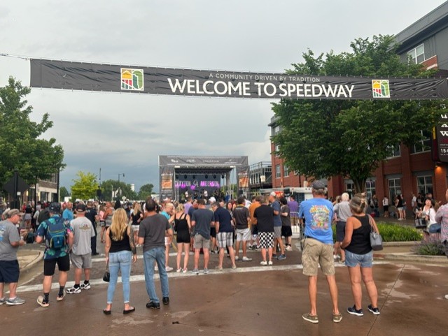 The Indianapolis 500-insprired Rockin’ on Main, an event on Main Street in the town of Speedway, Indiana, on May 24, 2024, hosted over 40 pop-up shops, artists, racing-themed merchandise, music, and eats and drinks.