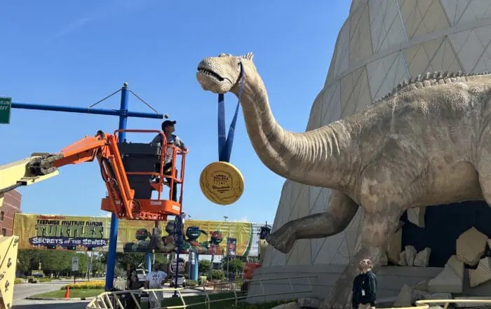 PHOTOS | Children’s Museum dinos get dressed up for Swimming Trials