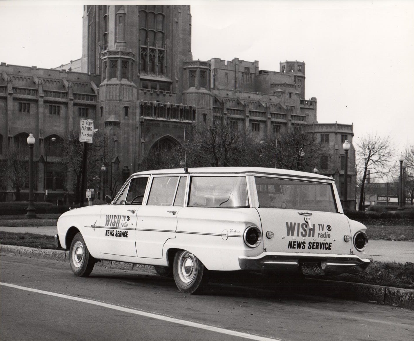 WISH reporters used this Ford Falcon station wagon in the early 1960s.