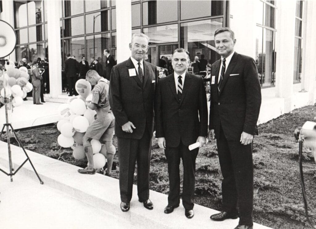 Robert McConnell at the grand opening of the new WISH-TV studios in 1965.
