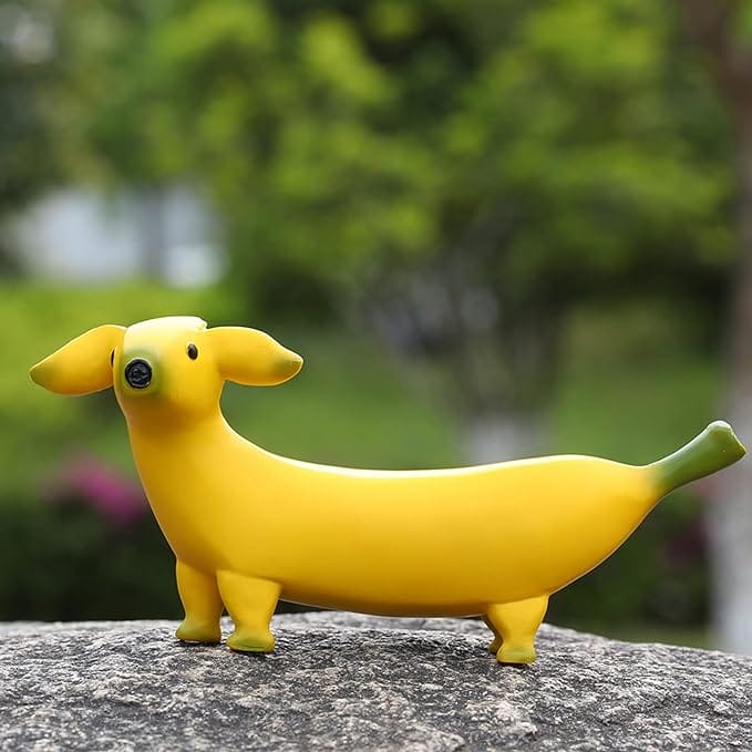 The Cute Banana Dog by Lhocm is almost an identical replica of a real dachshund. (Provided Photo/Amazon)