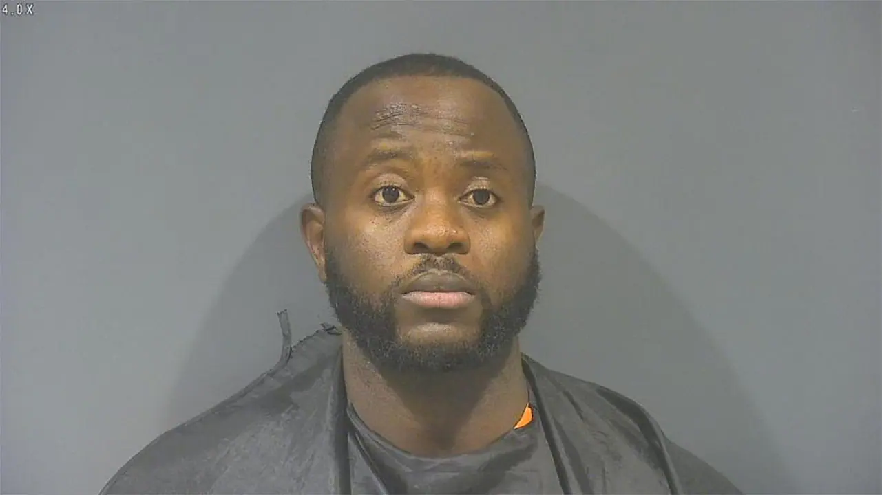 Sinmi Asomuyide, 31, of Indianapolis. Asomuyide, a former Kokomo police officer, turned himself into jail July 24 after he was accused of sexual misconduct with a minor. (Provided Photo/Tipton County, Indiana, Sheriff's Office)