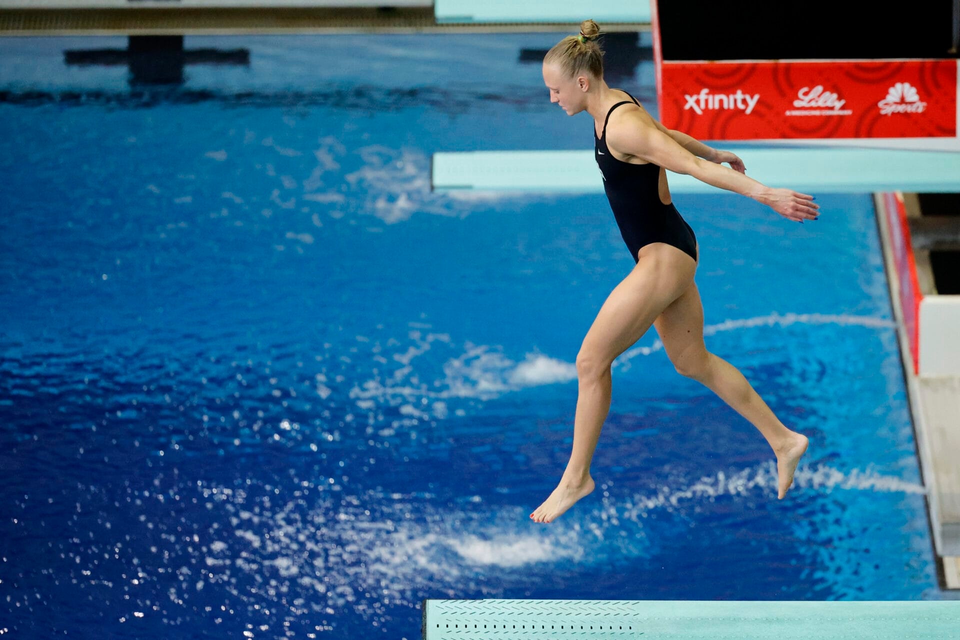 Sarah Bacon competes in the Women's 3M finals during the U.S. Olympic Diving Team Trials at Allan Jones Intercollegiate Aquatic Center on June 22, 2024 in Knoxville, Tennessee. (Photo by Alex Slitz/Getty Images)