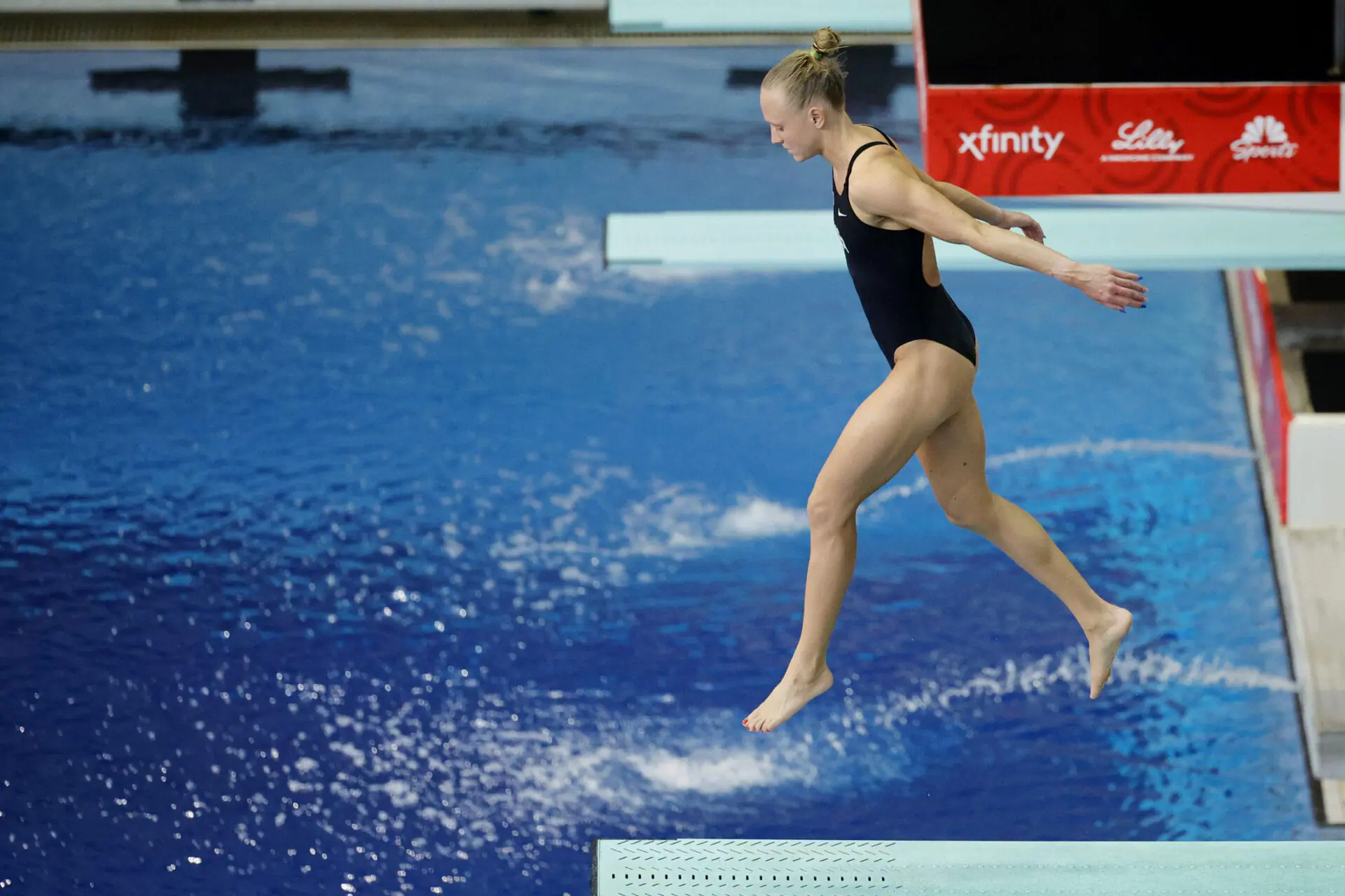 Sarah Bacon competes in the Women's 3M finals during the U.S. Olympic Diving Team Trials at Allan Jones Intercollegiate Aquatic Center on June 22, 2024 in Knoxville, Tennessee. (Photo by Alex Slitz/Getty Images)